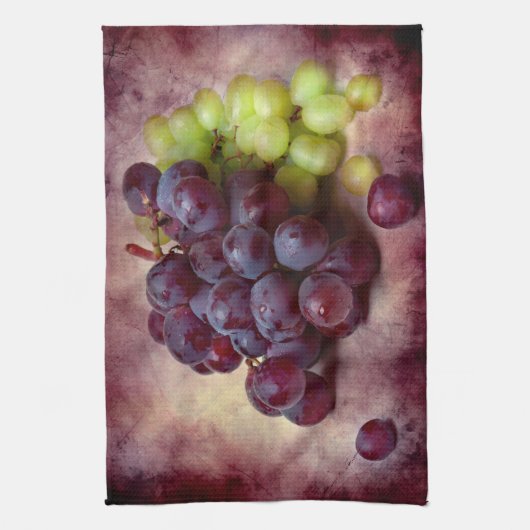 Druiven rood en groen theedoek (Verticaal)