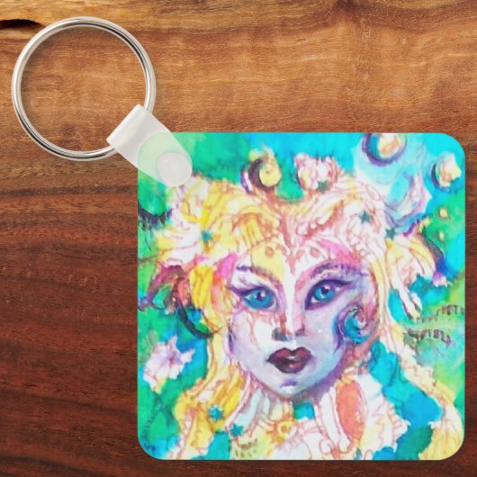 DRUIVEN SPROOKJE Fantasy Waterverf Sleutelhanger (Voorkant)