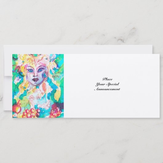 DRUIVEN SPROOKJE Kleurrijk Fantasie Feestprogramm Kaart (Achterkant)