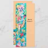 DRUIVEN SPROOKJE roze blauw fuchsia wit Kaart (Voorkant / Achterkant)