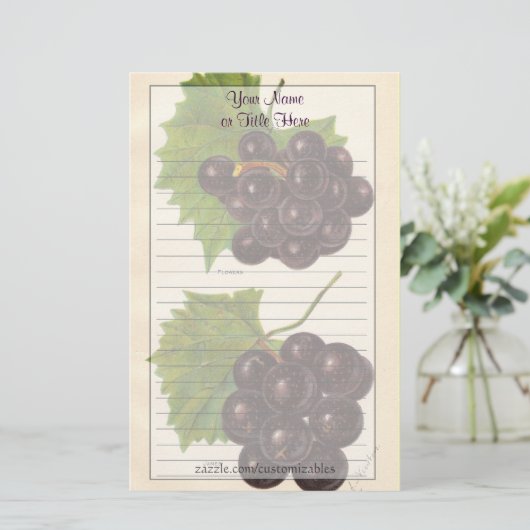  druiven Stationery Briefpapier (Staand voorkant)