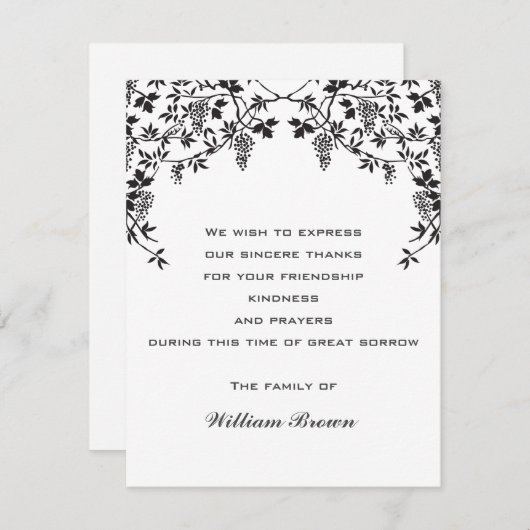 Druiven Sympathie Kaarten RSVP Kaartje (Voorkant / Achterkant)