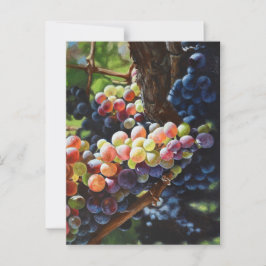 Druiven van overvloed voor wijnliefhebbers en wijn briefkaart