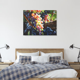 Druiven van overvloed voor wijnliefhebbers en wijn canvas afdruk