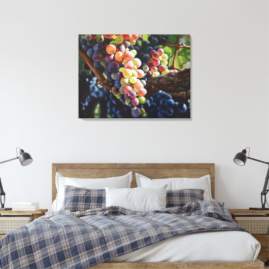 Druiven van overvloed voor wijnliefhebbers en wijn canvas afdruk (Insitu (Slaapkamer))