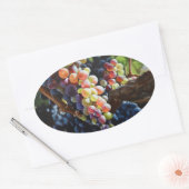 Druiven van overvloed voor wijnliefhebbers en wijn ovale sticker (Envelop)