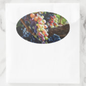 Druiven van overvloed voor wijnliefhebbers en wijn ovale sticker (Tas)