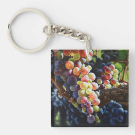 Druiven van overvloed voor wijnliefhebbers en wijn sleutelhanger