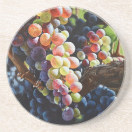 Druiven van overvloed voor wijnliefhebbers en wijn zandsteen onderzetter
