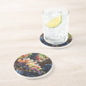 Druiven van overvloed voor wijnliefhebbers en wijn zandsteen onderzetter (Zijkant)