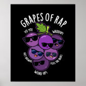 druiven van Rap Funny Fruit Pun Dark BG Poster (Voorkant)