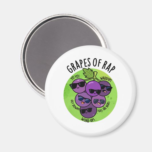druiven van Rap Funny Fruit Pun Magneet (Voorkant / Achterkant)