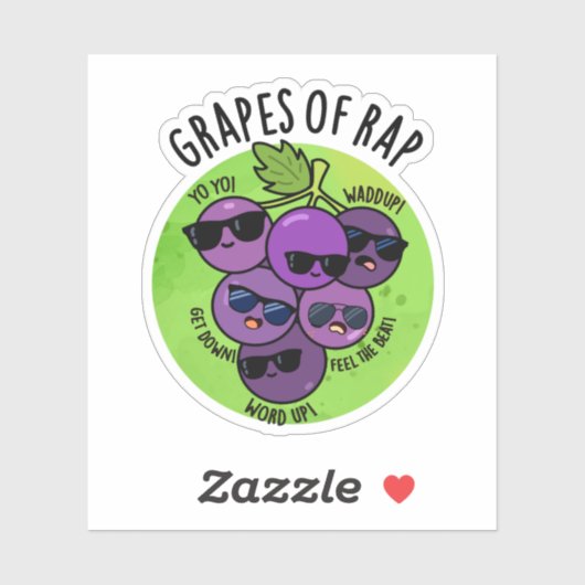 druiven van Rap Funny Fruit Pun Sticker (Vel)