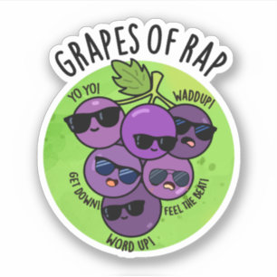 druiven van Rap Funny Fruit Pun Sticker