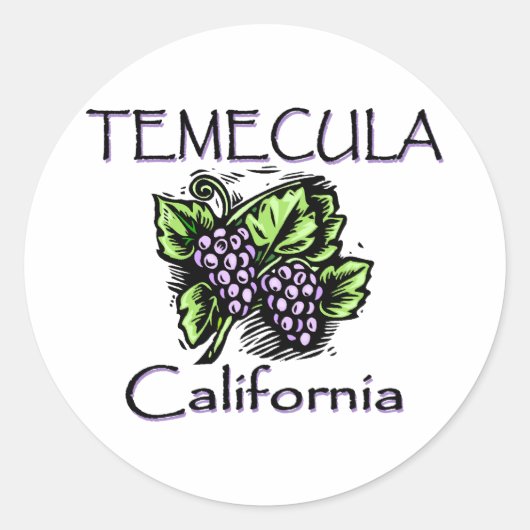 Druiven van Temecula Ronde Sticker (Voorkant)