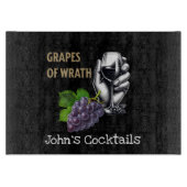 Druiven van toorn. Literair thema. Bewerkbare naam Snijplank (Voorkant)