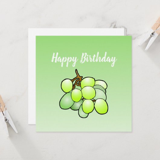 Druiven Verjaardag Kaart (Voorkant / Achterkant in situ)