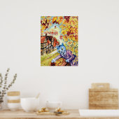 Druiven verzamelen op het balkon, Louis Wain Poster (Keuken)