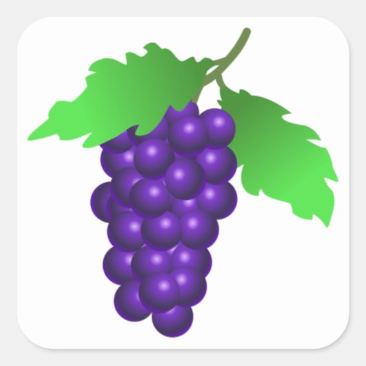 druiven vierkante sticker (Voorkant)