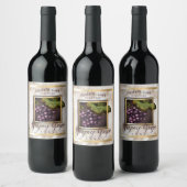 Druiven voor tafelgebruik rode wijn etiket (Flessen)