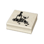 Druiven voor wijnbereiding Fles Glass Red Wine Sta Rubberstempel (Stempel)