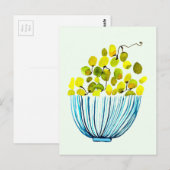 Druiven waterverf Art Fruit Briefkaart (Voorkant / Achterkant)