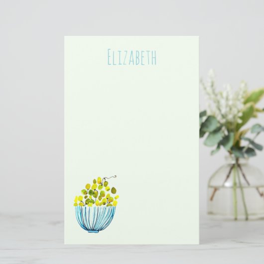 Druiven waterverf Art Fruit Briefpapier (Staand voorkant)