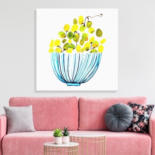 Druiven waterverf Art Fruit Canvas Afdruk (Insitu (Woonkamer))