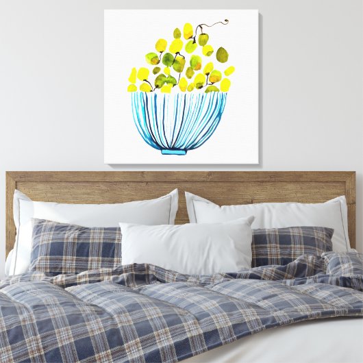 Druiven waterverf Art Fruit Canvas Afdruk (Insitu (Slaapkamer))
