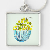 Druiven waterverf Art Fruit Sleutelhanger (Voorkant)
