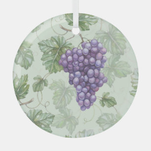 Druiven Waterverf, Fruit Naadloos Patroon. Glas Ornament