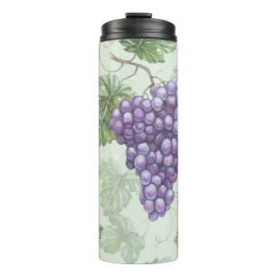 Druiven Waterverf, Fruit Naadloos Patroon. Thermosbeker