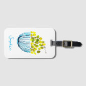 Druiven waterverf fruitillustratie bagagelabel (Voorkant (horizontaal))