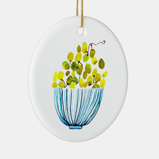 Druiven waterverf fruitillustratie keramisch ornament (Rechts)