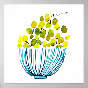 Druiven waterverf fruitillustratie poster