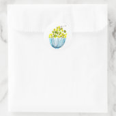 Druiven waterverf fruitillustratie ronde sticker (Tas)