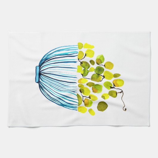 Druiven waterverf fruitillustratie theedoek (Horizontaal)