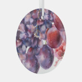 druiven Waterverf herfst Kaart Glas Ornament (Voorkant Rechts)