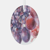 druiven Waterverf herfst Kaart Glas Ornament (Voorkant links)