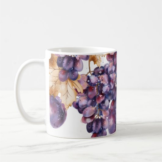 druiven Waterverf herfst Kaart Koffiemok (Links)