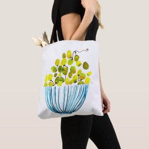Druiven waterverf schattig fruit tote bag