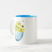 Druiven waterverf schattig fruit tweekleurige koffiemok (Voorkant links)