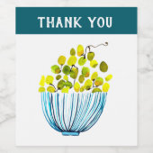 Druiven waterverf schattig fruit wijn etiket (Enkel label)