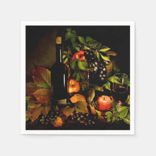 Druiven, wijn en appels servet