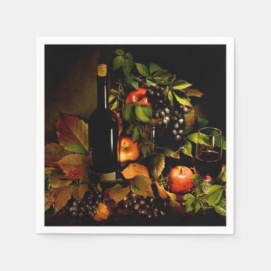 Druiven, wijn en appels servet (Voorkant)