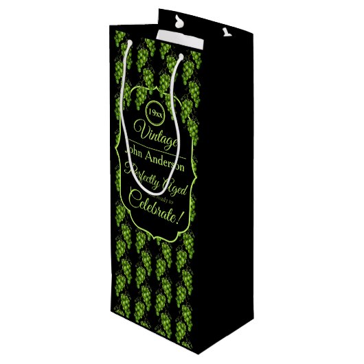 Druiven Wijn Gift Bag Cadeautas (Achterkant Gekanteld)