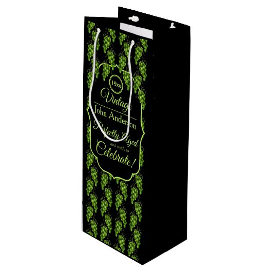 Druiven Wijn Gift Bag Cadeautas (Voorkant Gekanteld)