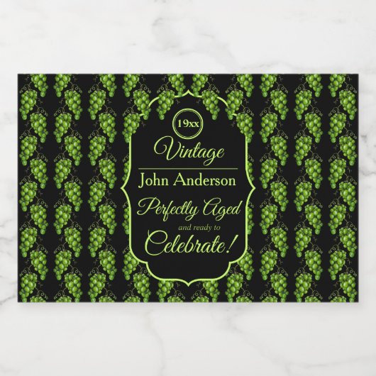 Druiven Wijnfles Drink Label Sparkling Wijnetiket (Enkel label)