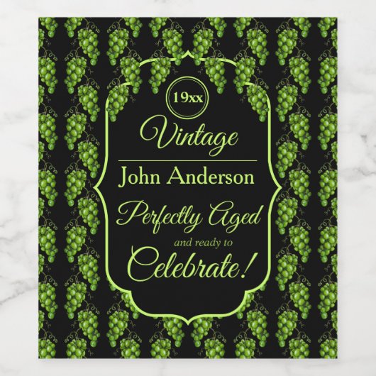 Druiven Wijnfles Drink Label Wijn Etiket (Enkel label)