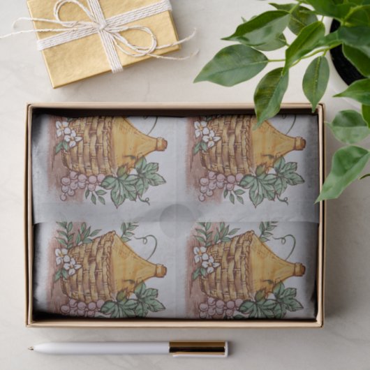 druiven wijnfles tissuepapier (Geschenk)